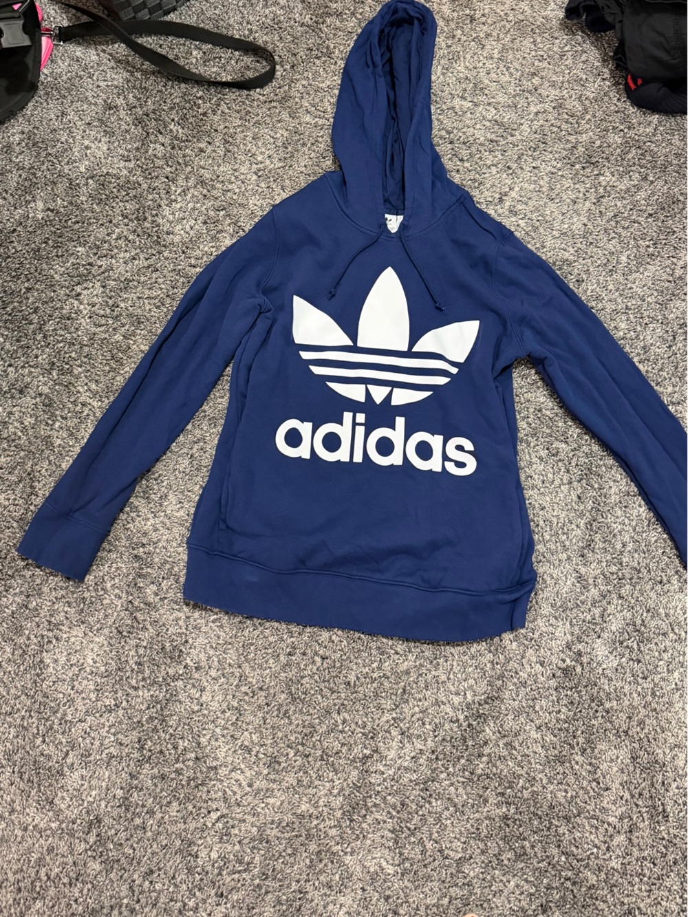 Adidas Women's Navy Trefoil Hoodie Sweater